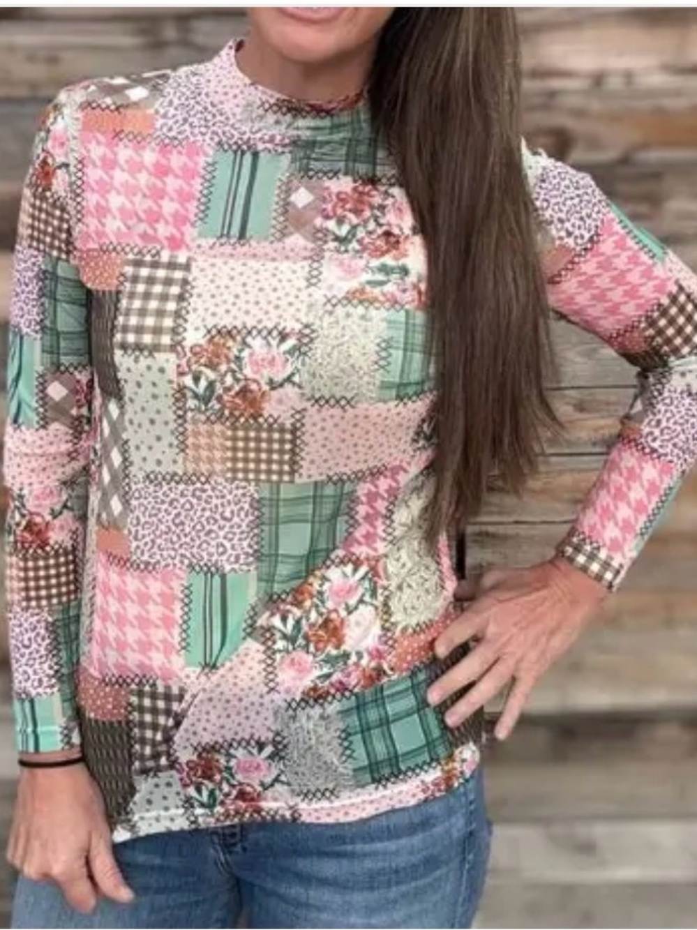 Mosaic Spring Mesh Top